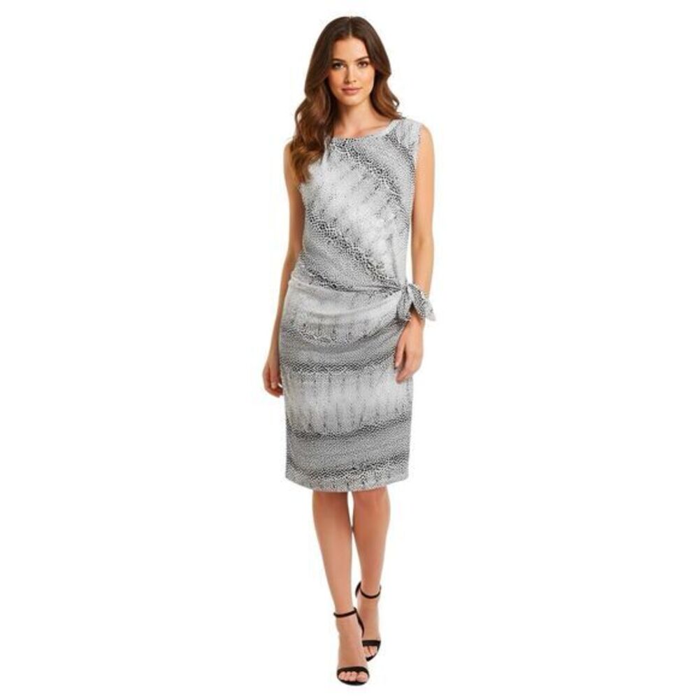 Guess Dress Sz 8 Sleeveless Black White Animal Print Cocktail Night out Baddie